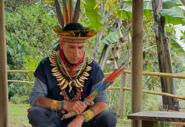 Traditional yagé ceremony with shaman in Colombia